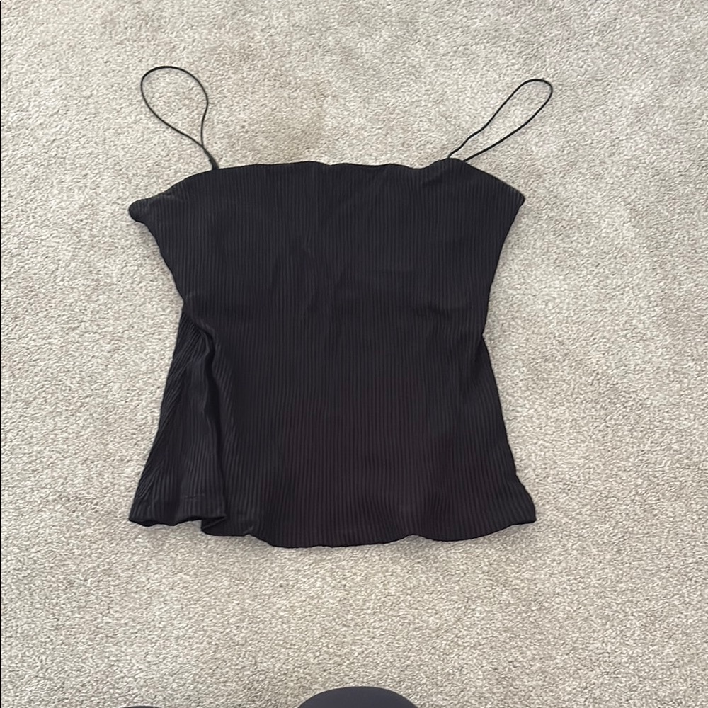 & Other Stories Paris Altier Ribbed Black Women's Top